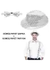 Gümüş Payetli Şapka Ve Papyon Seti – Parıltılı Yetişkin Kostüm Seti