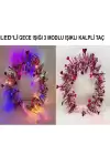 Kalp Püsküllü 3 Modlu Led Işıklı Taç Fuşya Renk