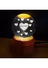 Kalpli I Love You Tasarımlı Dönen Cam Küre