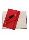 Kırmızı Defter Kalem Ve Anahtarlık Seti