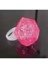 Kristal Tasarımlı Led Işıklı Pembe Yüzük