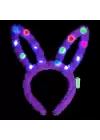 Led Işıklı Peluş Tavşan Kulak Taç Lila