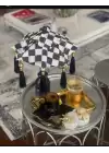 Masaüstü Damalı Dekoratif Sunum Bali Şemsiyesi
