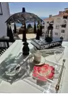 Masaüstü Siyah Dantelli Dekoratif Sunum Bali Şemsiyesi
