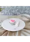 Akayev Mermer Beyaz 25 Cm Metal Ayaklı Yuvarlak Sunum Tabağı