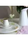Akayev Mermer Beyaz 30 Cm Altın Ayak Kuş Yuvarlak Sunum Tabağı