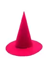 Pembe Fuşya Renk Keçe Cadı Şapkası Yetişkin Çocuk Uyumlu 35x38 Cm