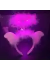 Pembe Kanatlı Led Işıklı Melek Hare Taç