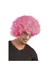 Pembe Renk Kıvırcık Afro Bonus Parti Peruğu