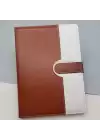 Tarihsiz Ajanda Defter Kahverengi Beyaz Renk