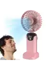 Usb Şarjlı Taşınabilir Katlanabilir El Fanı Pembe Renk