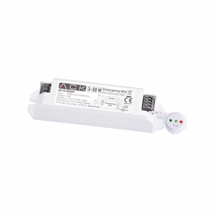 ACK LED LAMBALI ARMATÜRLER İÇİN ACİL KİT ÜNİTESİ, 220V ÇIKIŞ