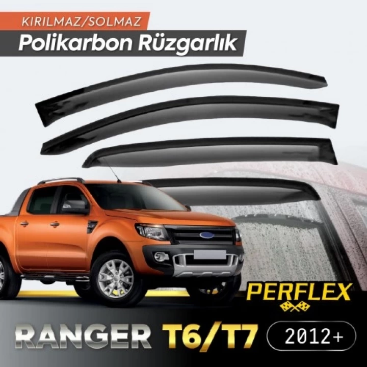 Ford Ranger T6-t7 Geniş Tip 2012+ Cam Rüzgarlığı V2 Düz