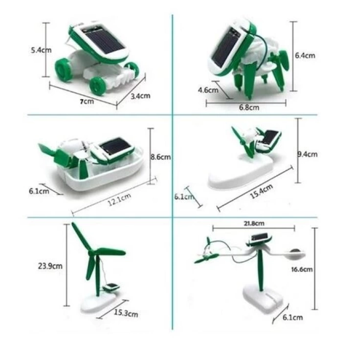 Güneş Enerjili Robot Oluşturma Seti Solar Kit (6 İn 1)