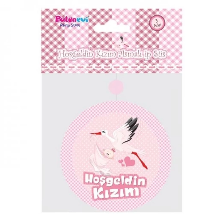 Hoşgeldin Kızım Baby Shower Asmalı İp Süs