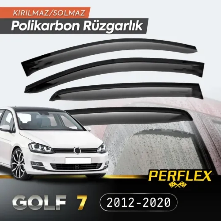 Perflex Polikarbon Kırılmaz Rüzgarlık V2 Düz Vw Golf 7 2012-2020