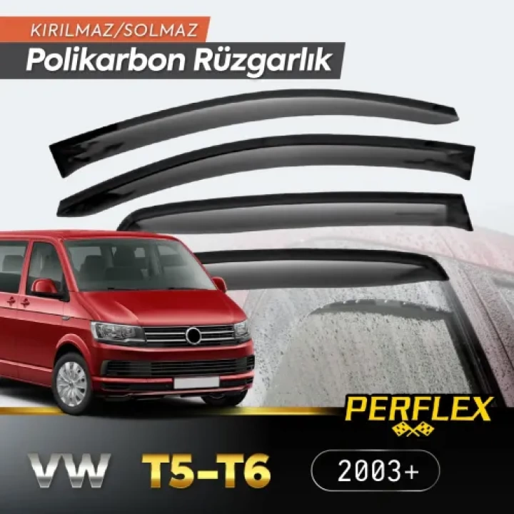 Perflex Polikarbon Kırılmaz Rüzgarlık V2 Mugen Vw T5/t6 4lü 2003+