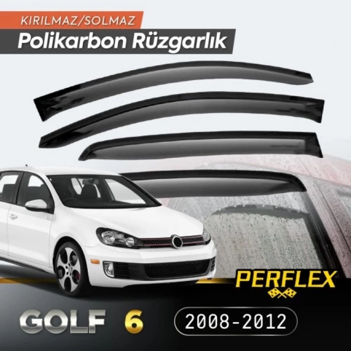 Vw Golf 6 2008-2012 Cam Rüzgarlığı V2 Düz