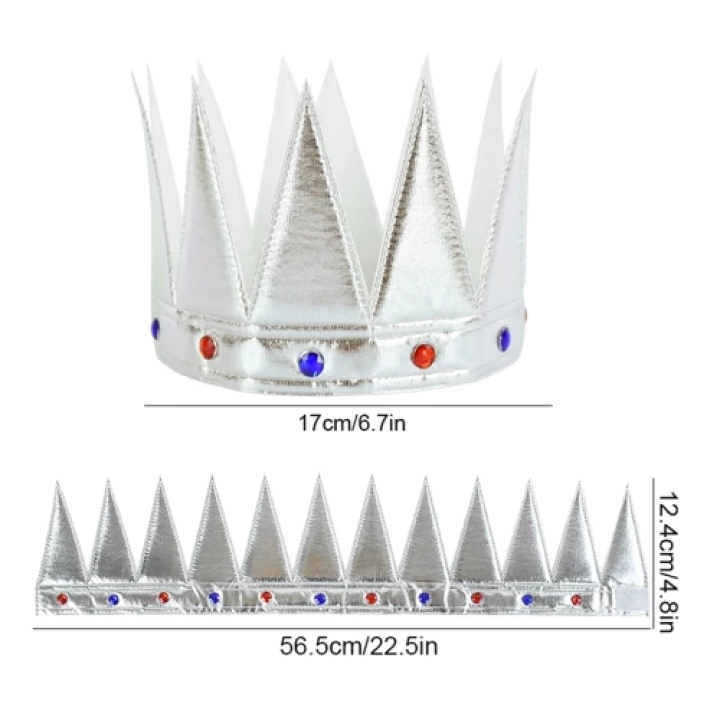 Yumuşak Gümüş Kral Tacı 55 Cm