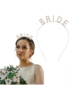 Rose Gold Bekarlığa Veda Kristal Taş Bride Tacı