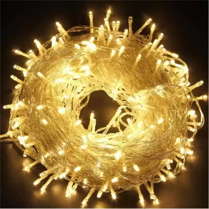 10m 60 Led Gün Işığı 2 Kademeli Şeffaf Kablo Pilli