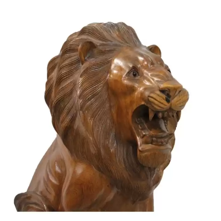 Ahşap Aslan Figürü 50 Cm