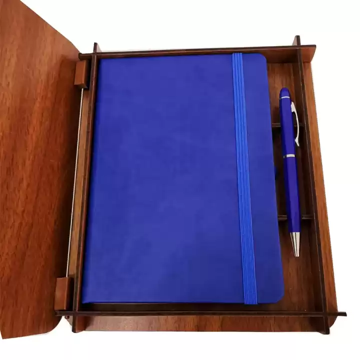Ahşap Kutulu Defter Ve Kalem Seti