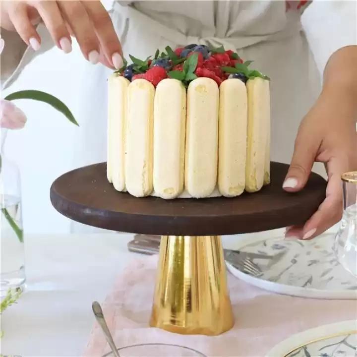 Akayev Ahşap 25 Cm Altın Konik Ayaklı Sunumluk