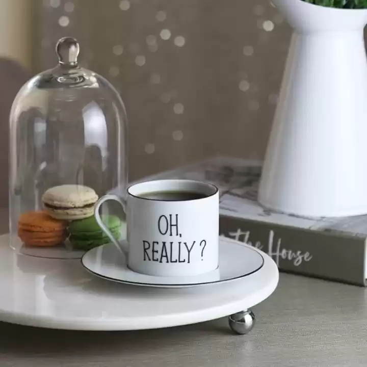 Akayev Mermer Beyaz 28 Cm Gümüş Boncuk Ayak Yuvarlak Sunumluk