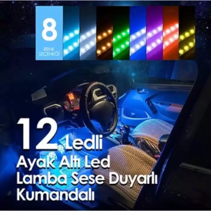 Araç İçi Müziğe Ve Sese Duyarlı Rgb Led