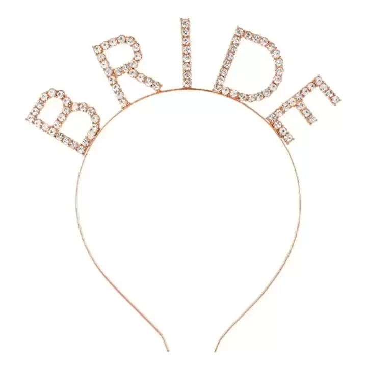 Bekarlığa Veda Rose Gold Bride Taç