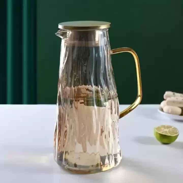 Çelik Kapaklı Cam Sürahi 1800 Ml