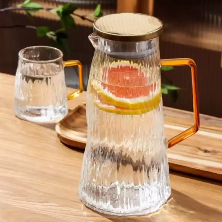 Çelik Kapaklı Cam Sürahi 1800 Ml