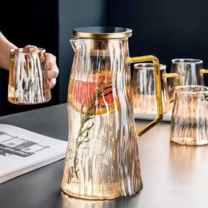 Çelik Kapaklı Cam Sürahi 1800 Ml