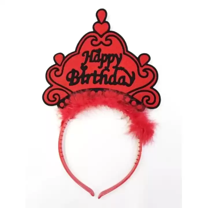 Happy Birthday Yazılı Neon Renk Taç 12 Adet