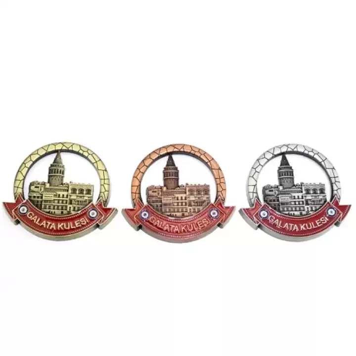 İstanbul Temalı Metal Magnet Galata Kulesi Yuvarlak Tasarım