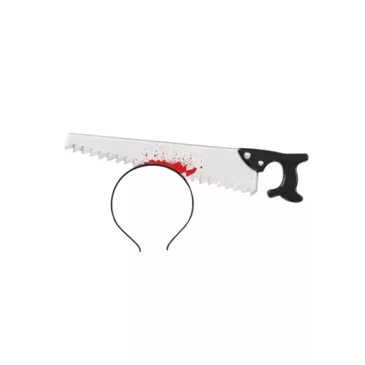 Kafaya Saplanmış Halloween Kanlı Testere Şaka Tacı