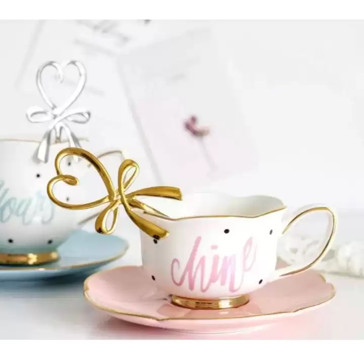 Kalpli Fiyonklu Gold Kahve Kaşığı 1 Adet