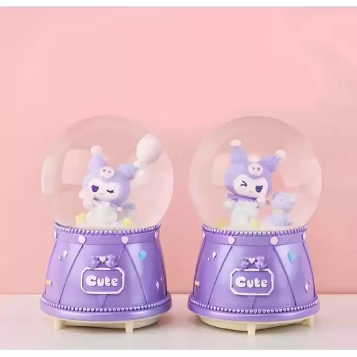 Kuromi Işıklı Müzikli Kar Küresi Orta Boy Model 3