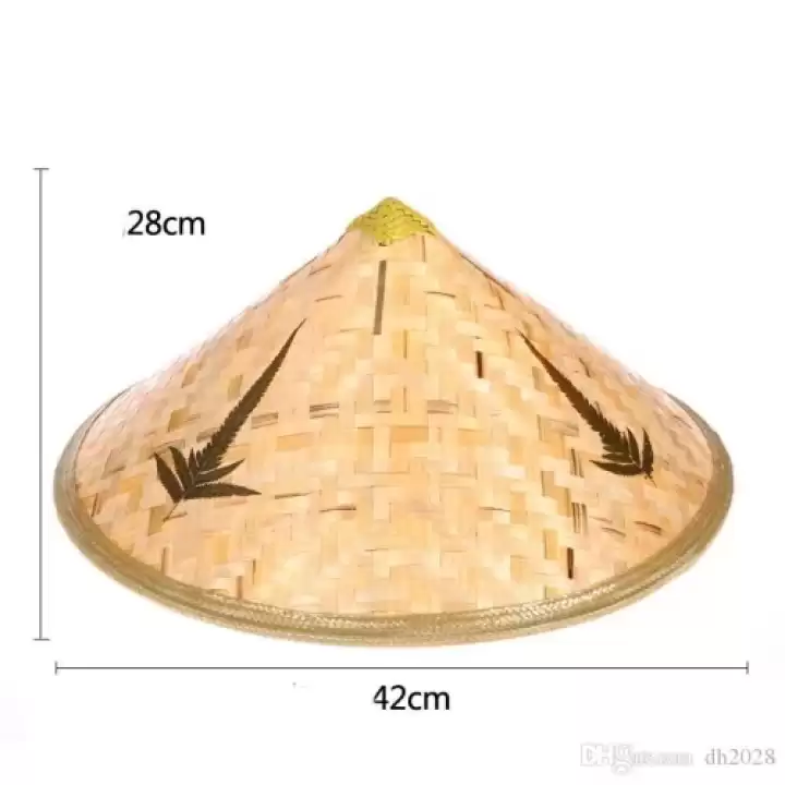 Naturel Renk Cambodia Kamboçyalı Vietnam Şapkası Pvc Hasır
