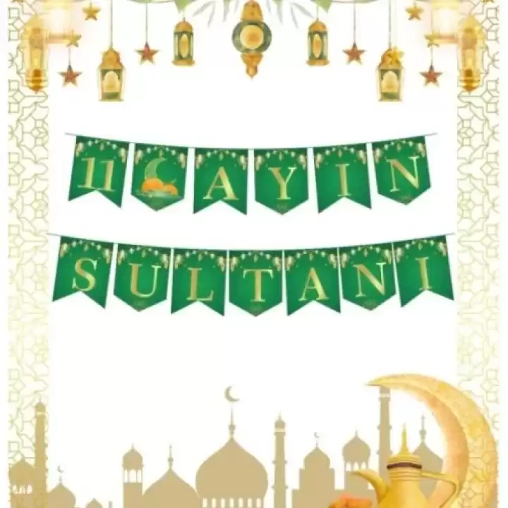 Ramazan Banner Süs - 11 Ayın Sultanı Yeşil Renk
