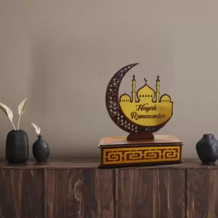 Ramazan Pleksi Dekor Ahşap Standlı