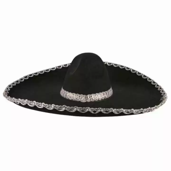 Sombrero Meksika Şapkası Gümüş Şeritli Yetişkin Boy