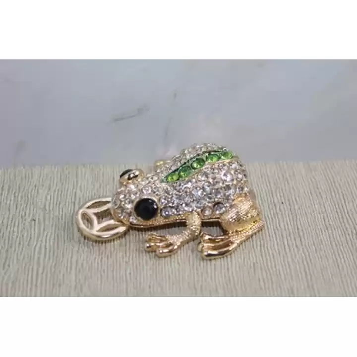 Swarovski Taşlı Minik Figür - Kurbağa