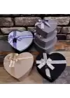 3lü Hediyelik Kalp Kutu Seti