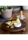Akayev Ahşap 20 cm Ayaklı Sunum Tabağı - Pasta Tabağı - Doğal Sunumluk