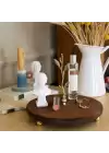 Akayev Ahşap 24 Cm Altın Boncuk Ayaklı Dal Sunum Tabağı