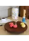 Akayev Ahşap 24 Cm Altın Boncuk Ayaklı Kuş Sunum Tabağı