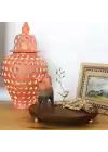 Akayev Ahşap 24 Cm Altın Boncuk Ayaklı Kuş Sunum Tabağı