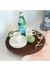 Akayev Ahşap 28 Cm Altın Boncuk Ayaklı Kelebek Sunum Tabağı